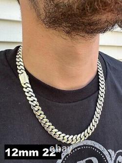 Miami Cuban Link Chain Necklace Real 925 Sterling Silver Sleek Box Clasp 6-12mm