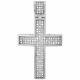 Mini Genuine Diamond Cross Domed Pendant. 925 Sterling Silver Charm 1/2 Ct