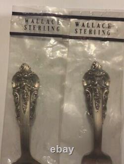 NEW 2 PC Baby Child Wallace Sterling Silver Grande Baroque Set FORK SPOON UNUSED