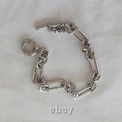 NEW LAGOS Sterling Silver Signature Caviar Mixed Link Bracelet 7.75