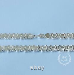 NEW Men Flat King Byzantine Chain Necklace 925 Sterling Silver 111GR 24Inch 11mm