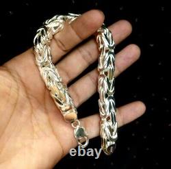 NEW Mens Kings Byzantine Chain Bracelet 8mm 75gr 9.05Inch 925 Sterling Silver