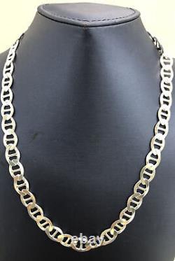 NEW Solid 925 Sterling Silver 7.5MM Anchor Mariner Chain Necklace ALL Sizes