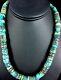Native American Turquoise 8 Mm 20 Heishi Sterling Silver Bead Necklace 1135