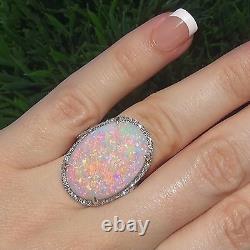 Natural 8.25 Carat Opal Ring 925 Sterling Silver Handmade Ring Gift For Her