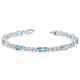Natural Blue Topaz 925 Sterling Silver Tennis Bracelet Jewelry