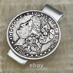 New Sterling Silver. 925 Credit Card Money Clip Wallet 90% Silver Morgan Dollar