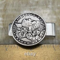 New Sterling Silver. 925 Credit Card Money Clip Wallet 90% Silver Morgan Dollar