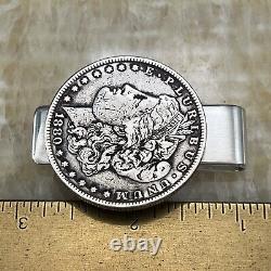 New Sterling Silver. 925 Credit Card Money Clip Wallet 90% Silver Morgan Dollar