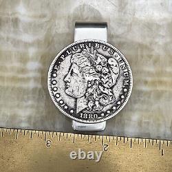 New Sterling Silver. 925 Credit Card Money Clip Wallet 90% Silver Morgan Dollar