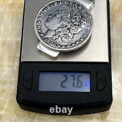 New Sterling Silver. 925 Credit Card Money Clip Wallet 90% Silver Morgan Dollar