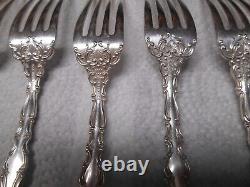 Nice Set of 4 Gorham Sterling Silver Strasbourg pattern 7 Forks NO MONO