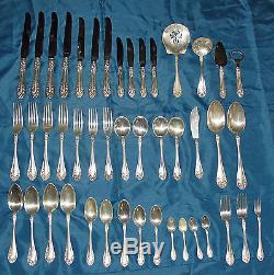 Normandy Rose Sterling silver Flatware NORTHUMBRIA 1421gr. 45 pieces not scrap