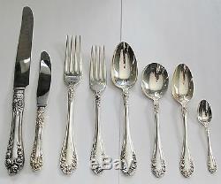 Normandy Rose Sterling silver Flatware NORTHUMBRIA 1421gr. 45 pieces not scrap