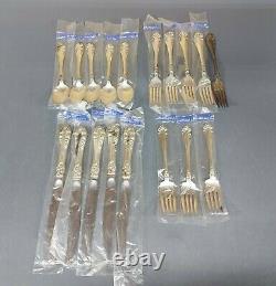 Northumbria Normandy Rose Sterling Silver Flatware 18pc NOS Most in Package 693g