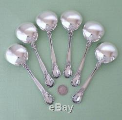 Old Mark Gorham Chantilly Sterling Silver (6) Round Bowl Bouillon Soup Spoons