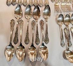 Oneida Silver Glenrose-Woodcliff Set Of 46 Fork Spoon Knife Serving Pieces Rare