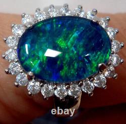 Opal Size 14x10mm Genuine Black Triplet Opal Ring Solid Sterling Silver Stamp925