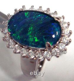 Opal Size 14x10mm Genuine Black Triplet Opal Ring Solid Sterling Silver Stamp925