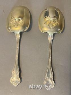 Ornate Vintage Antique Sterling Silver Serving Fork & Spoon