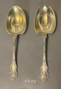 Ornate Vintage Antique Sterling Silver Serving Fork & Spoon