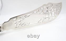 Pair Antique Victorian Solid Sterling Silver Fish Servers Hallmarked Boxed