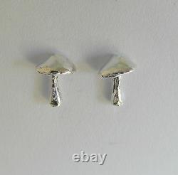 Pair Of Sterling Silver 925 Mushroom Ear Studs! Brand New