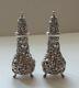 Pair Stieff Rose Sterling Silver Repousse Salt & Pepper Shakers