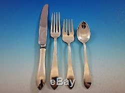 Pointed Antique R&B D&H Sterling Silver Flatware Set for 12 Service 48 Pieces