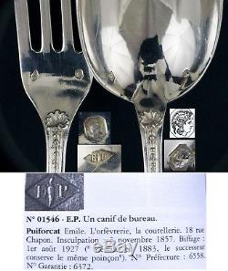 Puiforcat Pompadour Sterling Silver Antique French Dinner Table Flatware Set