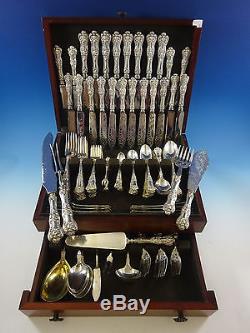 Queens by Birks Canada Sterling Silver Flatware Set Service 115 Pieces Dinner