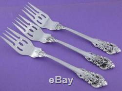 RARE Sterling WALLACE 7 1/8 Solid Fish Fork GRANDE BAROQUE $149 each