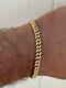 Real 14k Gold Over 925 Sterling Silver 6mm Iced Miami Cuban Bracelet Men Ladies