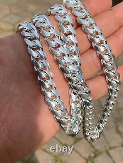 REAL 925 Sterling Silver 12mm HEAVY Miami Cuban Box Lock Chain Or Bracelet ITALY