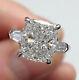 Radiant 3.28 Ct Near White Moissanite Engagement Party Ring 925 Sterling Silver