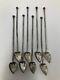 Raimond Sterling Silver Set Of 8 Mint Julep Ice Tea Sipper Straw Spoons 7 5/8