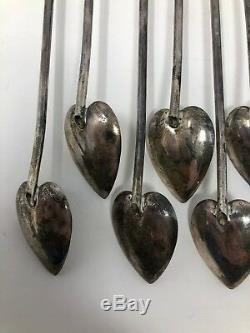 Raimond Sterling Silver Set of 8 Mint Julep Ice Tea Sipper Straw Spoons 7 5/8