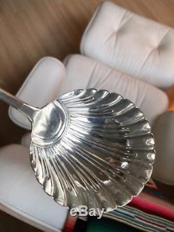 Rare 1760/70s Georgian British Onslow Sterling Silver Punch Or Soup Ladle By TE