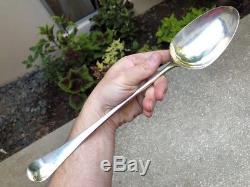 Rare 1760s Georgian Era British Sterling Silver Huge Platter Spoon By Wm. Tant