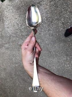Rare 1760s Georgian Era British Sterling Silver Huge Platter Spoon By Wm. Tant