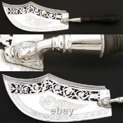 Rare Antique 1798-1809 French Sterling Silver 12.5 Serving Implement, Figural