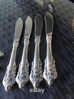 Rare Clean Big Wallace Grande Baroque Fish Knife Fork Pair Grand Sterling Silver
