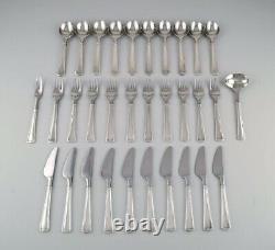 Rare Georg Jensen Koppel cutlery. Dinner service in sterling silver for 10 p