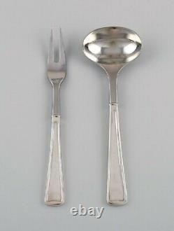Rare Georg Jensen Koppel cutlery. Dinner service in sterling silver for 10 p