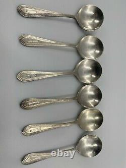 Rare KUNGSHOLM SWEDISH American Lot of 6 MCM Sterling Silver Round Spoons 6