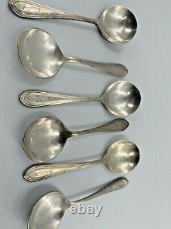 Rare KUNGSHOLM SWEDISH American Lot of 6 MCM Sterling Silver Round Spoons 6