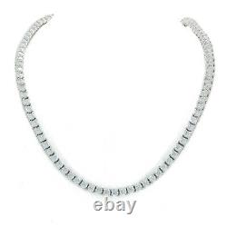 Real 925 Sterling Silver 3mm 4mm 5mm Round Cut CZ Tennis Chain Necklace 16-30'