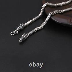 Real 925 Sterling Silver Necklace Well Sign Dragon Squama Chain 20 30