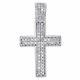 Real Diamond Cross Charm Sterling Silver White Finish 1.10 Dome Pendant 1/4 Ct
