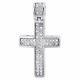 Real Diamond Cross Pendant Mini Jesus. 925 Sterling Silver Pave Charm 0.33 Ct